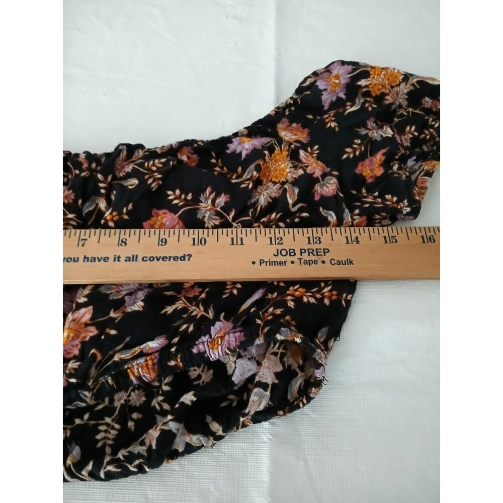 American Eagle Outfitters Floral Crop Top Elastic Waist Short Sleeves Size XS - Picture 8 of 9